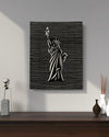 Liberty Statue Line Art - 3D Carved Wooden Wall Decor