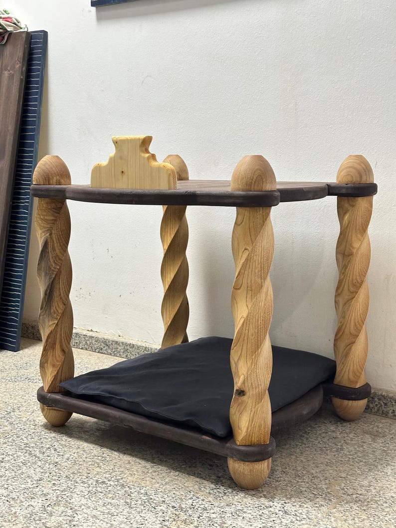 Custom Name Luxury Pet Furniture | Personalized Wooden Cat & Dog Home – Solid Wood Cat House