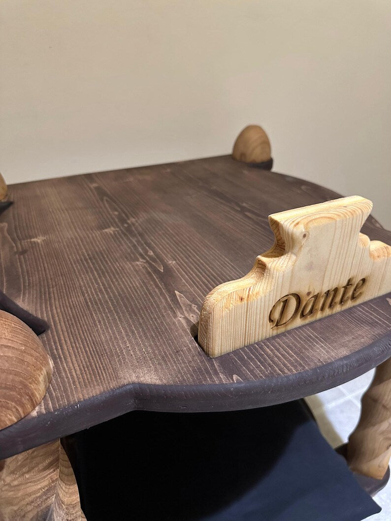 Personalized Wooden Cat Bed: Handcrafted Luxury Pet House