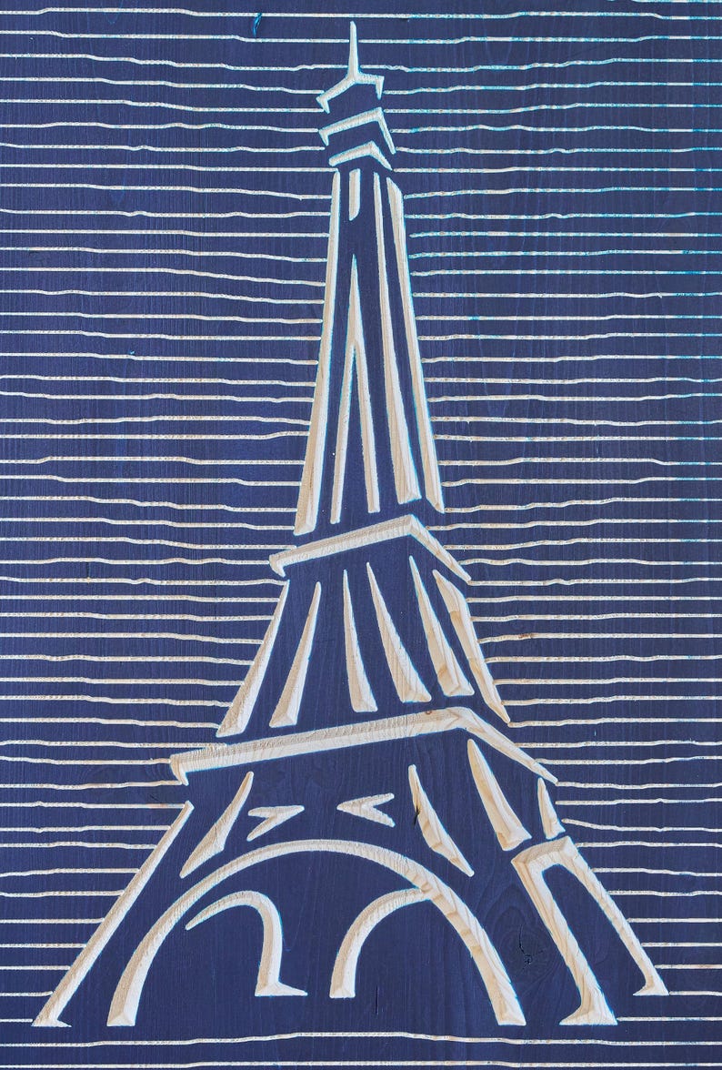 3D Wooden Eiffel Tower Wall Art: Hand-Carved Paris Decor