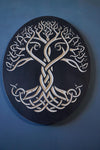 Celtic Knot Tree of Life Wood Wall Art: Engraved Yggdrasil Decor