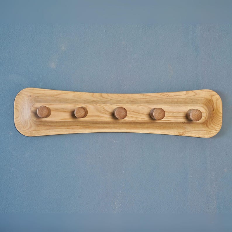 Wooden Wall Coat Rack – Double-Sided Detachable Hooks, Modern Rustic Entryway Organizer, Two-Color Option