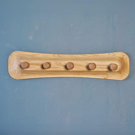 Wooden Wall Coat Rack – Double-Sided Detachable Hooks, Modern Rustic Entryway Organizer, Two-Color Option