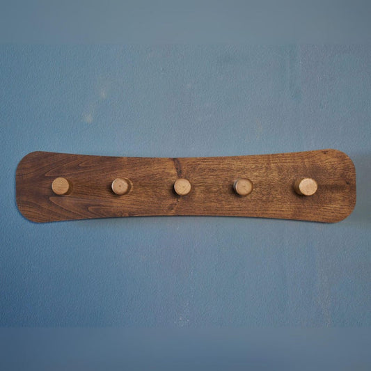 Wooden Wall Coat Rack – Double-Sided Detachable Hooks, Modern Rustic Entryway Organizer, Two-Color Option