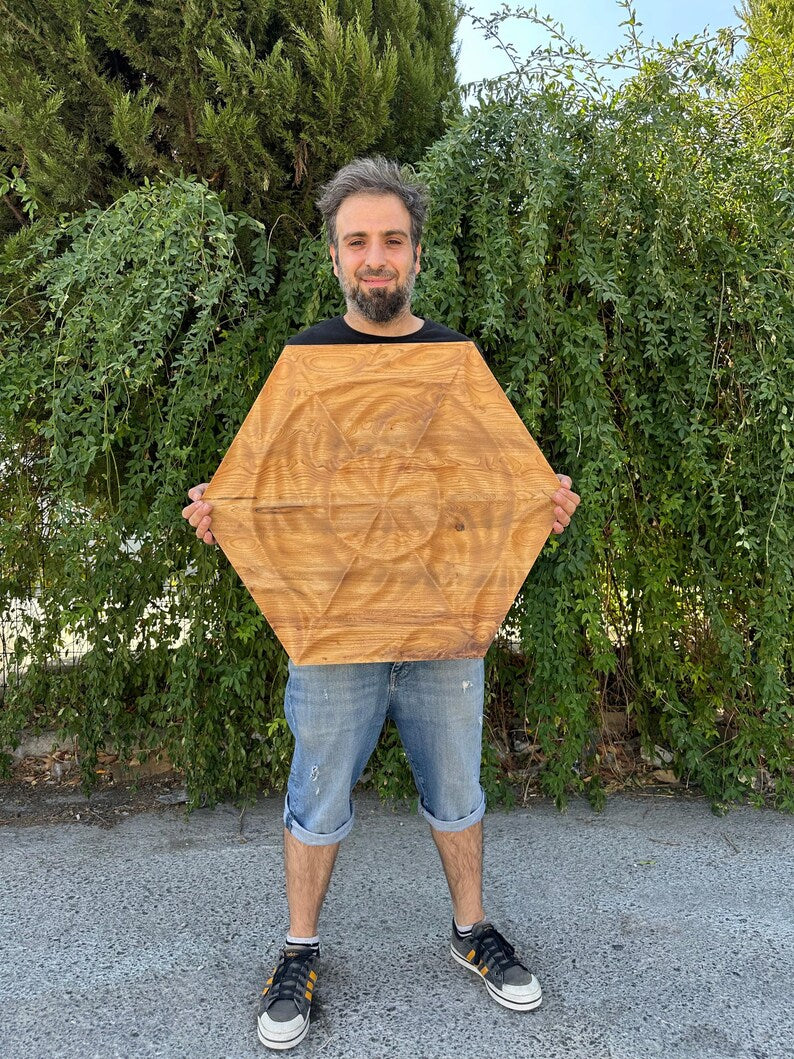 Mare 3D Carved Chestnut Wood Wall Art Panel